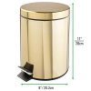 mDesign 5 Liter Round Small Metal Step Trash Can Wastebasket