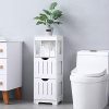SSLine Slim Bathroom Cabinet Free Standing Corner Toilet Side Storage Shelf Organizer