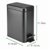 mDesign 5 Liter Rectangular Small Steel Step Trash Can Wastebasket