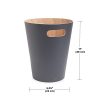 Umbra, Charcoal Woodrow, 2 Gallon Modern Wooden Trash Can