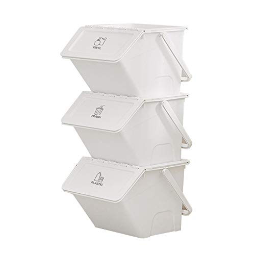 Nature Living Modern Daily Stackable Organizer Stores Recycling Bin Container