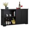Yaheetech Buffet Sideboard with Sliding Door and Adjustable Shelf Stackable