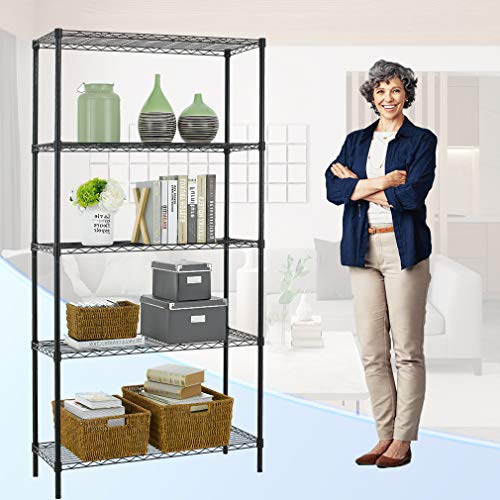 5 Shelf Wire Shelving Unit Garage NSF Wire Shelf Metal Large Storage