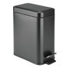 mDesign 5 Liter Rectangular Small Steel Step Trash Can Wastebasket