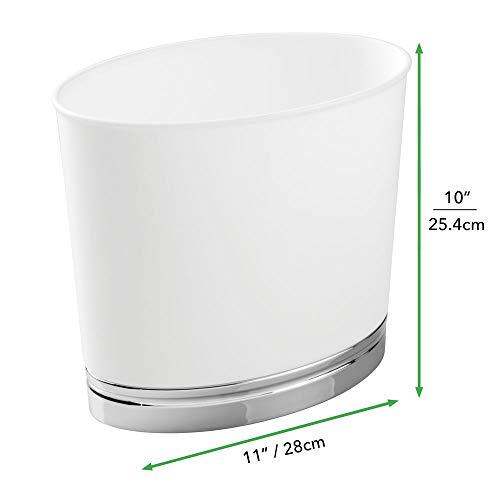 mDesign Oval Slim Decorative Plastic Small Trash Can Wastebasket