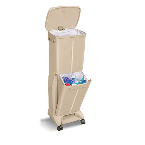 FuLov Trash Can Recycle Bin Removable with Lid Covers