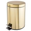 mDesign 5 Liter Round Small Metal Step Trash Can Wastebasket