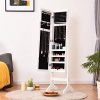 Giantex Full-Length Jewelry Cabinet with 13 LED Lights & 60 Ring Slots – Stylish Mirror & Storage Solution for Bedroom