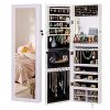 LUXFURNI Mirror Jewelry Cabinet 79 LED Lights Wall-Mount/Door-Hanging Armoire