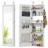 GISSAR Jewelry Mirror Armoire Wall Mount Over The Door Mirror Jewelry Cabinet