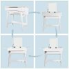 Vlush Vanity Makeup Table with Flip Top Mirror Solid Rubber Wood Dressing Table