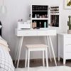 Giantex Makeup Vanity Set with Lockable Jewelry Cabinet and Mirror