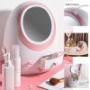MANO Rotating Makeup Organizer with LED Mirror Dust-proof Detachable