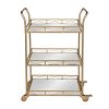 Kate and Laurel Ketia Metal 3 Tiered Mirror Tray Bar Cart