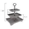 Creative Co-op Grey Decorative 3 Tier Tray