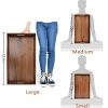 3 Set Wooden Tray Ottoman Tray With Handles FSC Natural Handmade Black