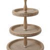 Creative Co-Op Round 3-Tier Decorative Wood Tray