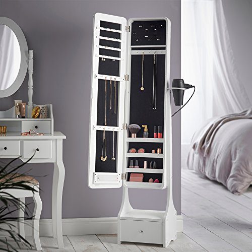 Beautify Jewelry Organizer Jewelry Cabinet Armoire, Full Length Illuminating Mirror