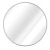 TinyTimes 23.63" Modern Large Round Mirror, Brushed Framed
