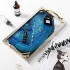 SRUI Vanity Tray, Decorative Marble Jewelry Tray with Polished Metal Handles