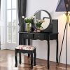 CHARMAID Vanity Set with 4 Storage Shelves and 4 Drawers, Makeup Table