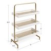 Kate and Laurel Hanne 3 Tray Free Standing Shelf, White Wood