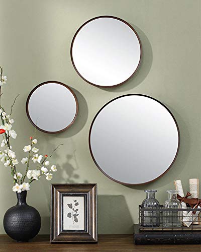 TinyTimes 23.63" Large Clean Round Wall Mirror, Circle Vanity Mirror