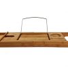 AJZGF Workspace Organizer Solid Wood Bathtub Tray, Reading Rack