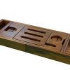 Ala Teak Wood Luxury Bathtub Caddy Tray with Extendable Sides and Bed Tray
