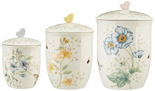 Lenox 3 Piece Butterfly Meadow Canister Set, White
