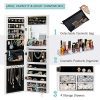 LUXFURNI Mirror Jewelry Cabinet 79 LED Lights Wall-Mount/Door-Hanging Armoire