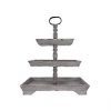 Creative Co-op Grey Decorative 3 Tier Tray