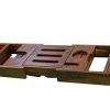 Ala Teak Wood Luxury Bathtub Caddy Tray with Extendable Sides and Bed Tray