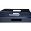 Dark Navy Blue Ottoman Coffee Table Serving Tray with Handles Medium