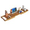XGG Bathtub Trays Bath Trays Extendable Bathtub Rack Organiser Table Bamboo