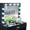 Vanity Set with Lighted Mirror, 12 Dimmable Light Bulbs Vanity Dressing Table