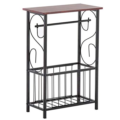 Lovinland Side End Table, Snack Table Table Coffee Tray Bathroom Table Brown