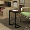 Sunon C Shape Sofa Side Snack Table,17.3"x 9.8"x 26.5" TV Tray End Table