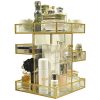 360 Degree Rotation Makeup Organizer Antique Countertop Cosmetic Storage Box