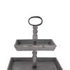 Creative Co-op Grey Decorative 3 Tier Tray