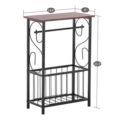 Lovinland Side End Table, Snack Table Table Coffee Tray Bathroom Table Brown