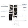 Vertical Jewelry Cabinet with Frameless Full-Length Mirror – Lockable, Adjustable & LED Lighted Jewelry Organizer