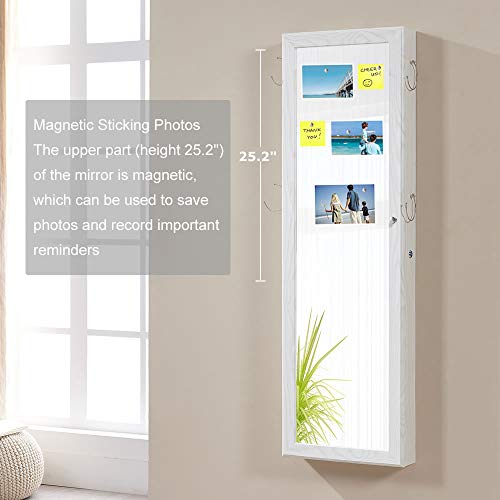 GISSAR Jewelry Mirror Armoire Wall Mount Over The Door Mirror Jewelry Cabinet