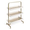 Kate and Laurel Hanne 3 Tray Free Standing Shelf, White Wood
