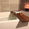 🛁 Luxury Walnut Bath Caddy Tray – Adjustable for Every Relaxing Bath Moment