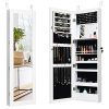 Giantex 12 LEDs Jewelry Cabinet Wall Mounted, Lockable Jewelry Armoire