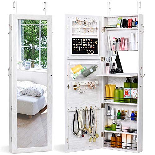 Titan Mall Jewelry Cabinet Wall Door Jewelry Organizer Mounted Lockable