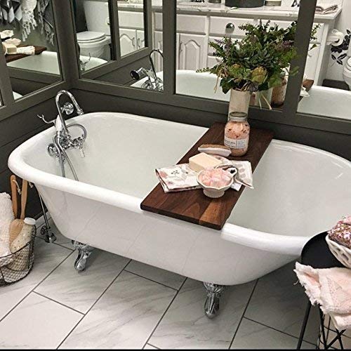 Rustic Bathtub Tray Walnut Bath Tub Caddy Farmhouse Decor Handmade