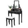 VIVOHOME Makeup Vanity Set with 5 Drawers and 1 Removable Organizer