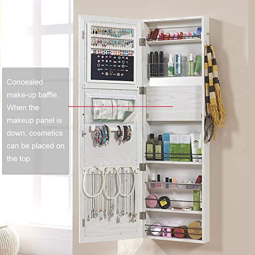 GISSAR Jewelry Mirror Armoire Wall Mount Over The Door Mirror Jewelry Cabinet